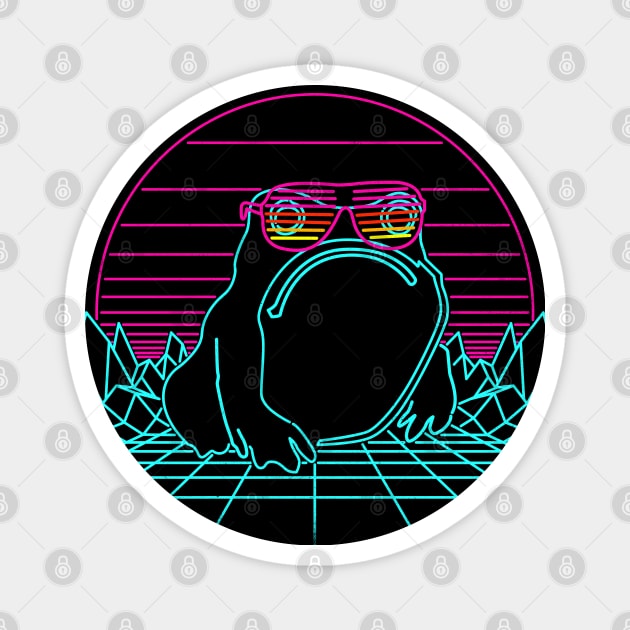 Unimpressed Neon Frog Magnet by technofaze